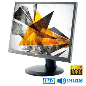 Used (A-) Monitor E2460PQ LED/AOC/24"FHD/1920x1080/Wide/Black/w/Speakers/Grade A-/D-SUB & DVI-D & DP