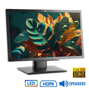 Used (A-) Monitor B24T-x LED/Fujitsu/24"FHD/1920x1080/Wide/Black/w/Speakers/Grade A-/D-SUB & DVI-D &