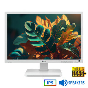 Used (A-) Monitor 24MB65PM IPS LED/LG/24"FHD/1920x1200/Wide/White/w/Speakers/Grade A-/D-SUB & DVI-D